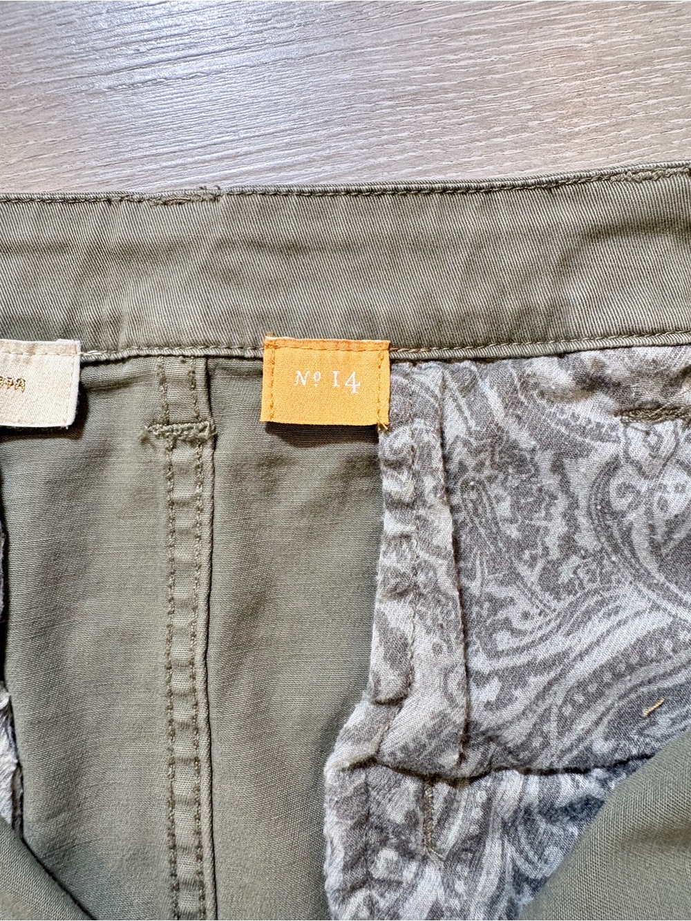 Pilcro Army Green Button-Down Skirt Size 14 - Picture 6 of 7